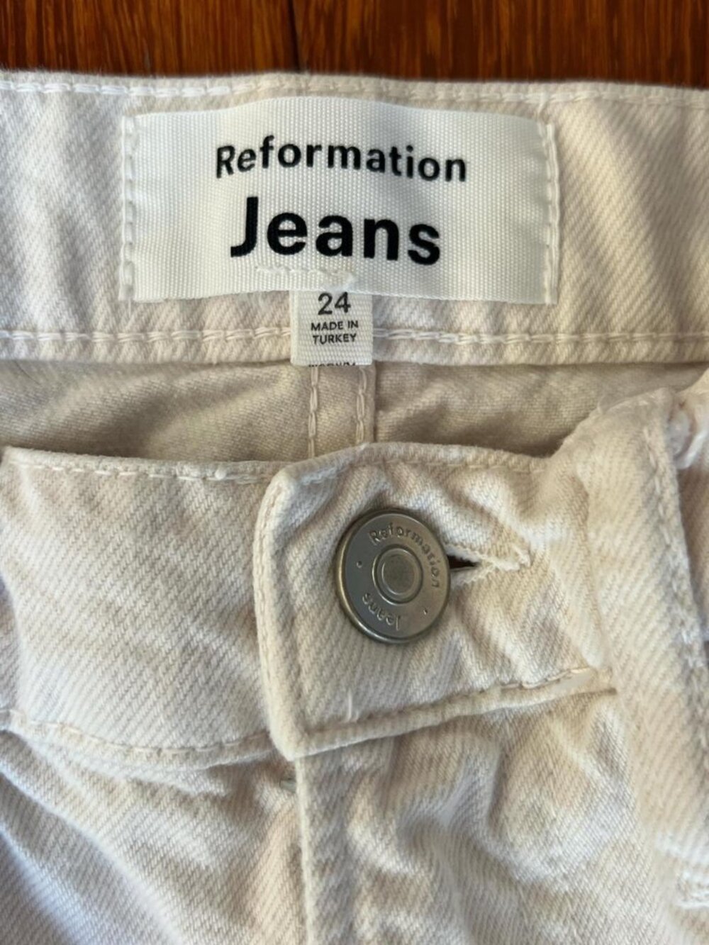 Reformation Val 90s Mid Rise Straight Jeans Fior Di Latte 24 - Picture 4 of 6